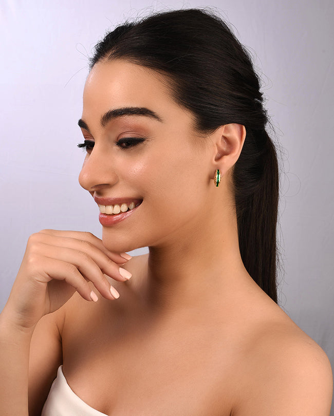 Diamond and Emerald hoops
